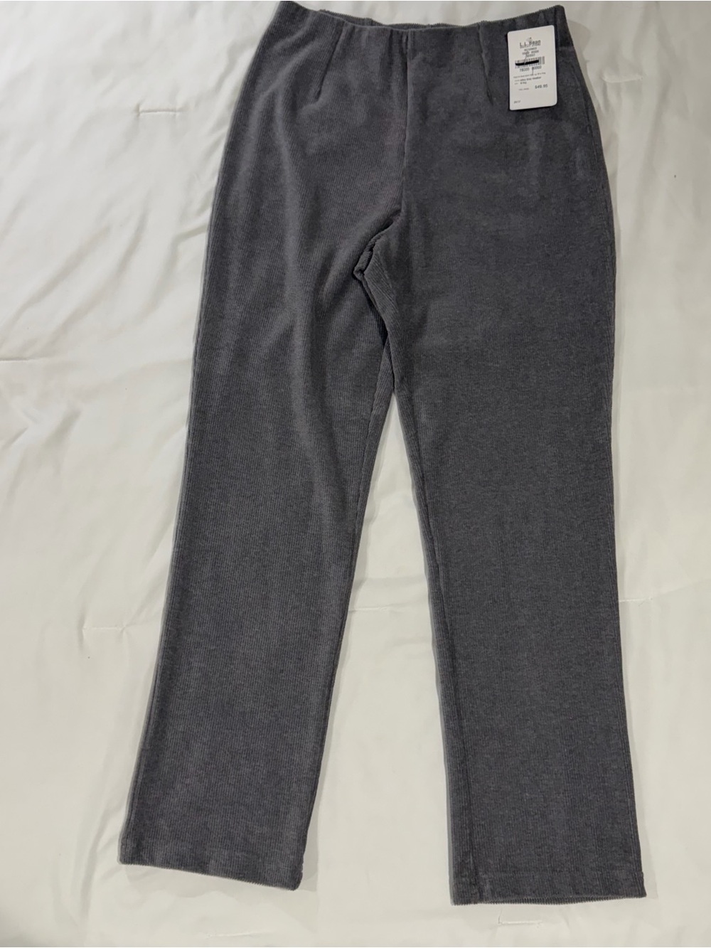 L.L. Bean NEW Medium Alloy Gray Heather Perfect Knit Corduroy Pants Pull On NWT